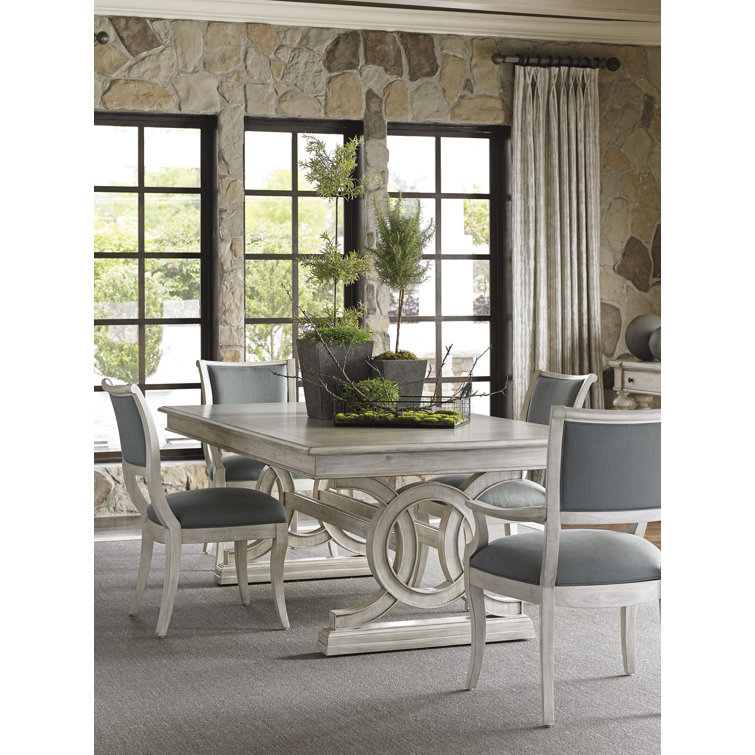 Gray Geometric Leather Upholstered Arm Chair