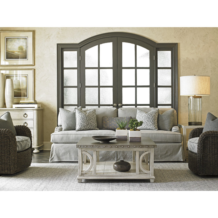 Cream Square Wood Transitional 40" Cocktail Table