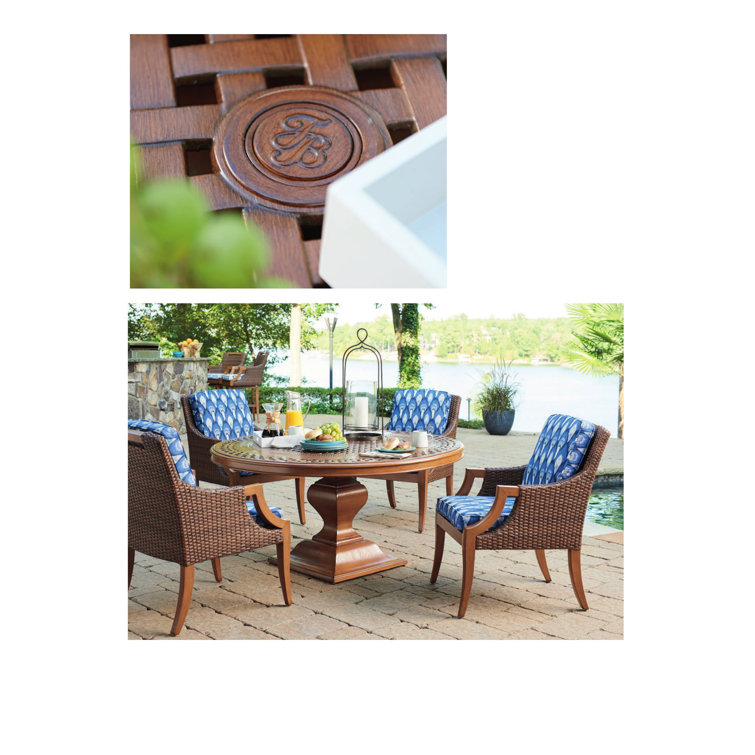 Harbor Isle 60" Transitional Brown Round Aluminum Dining Table