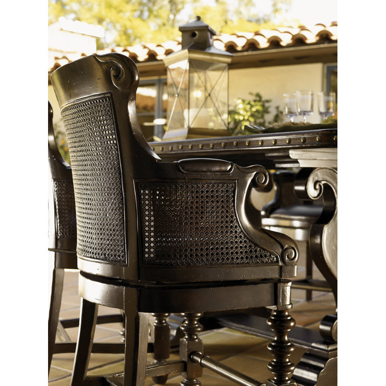 Kingstown Dunkirk 24.75" Black Leather Swivel Counter Stool