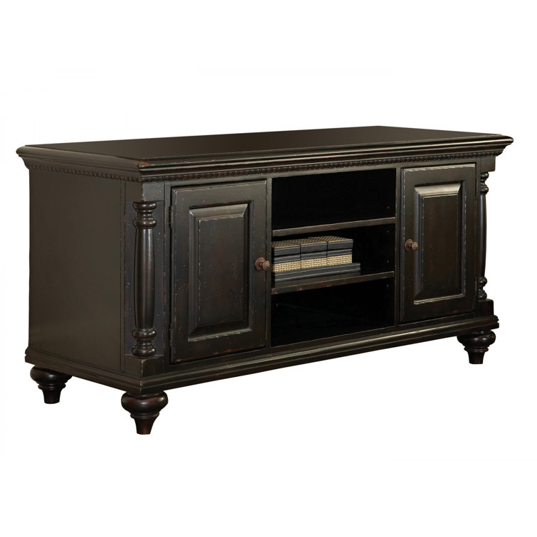 Kingstown Huntington 60'' Black-Brown Traditional Media Console with Cabinet