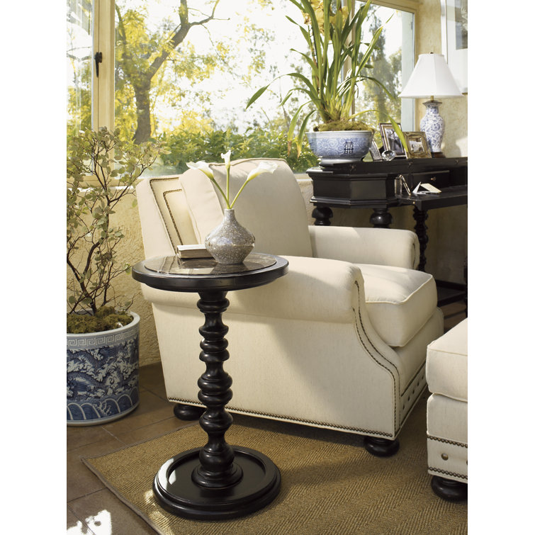 Kingstown Round Brown Wood and Metal Accent Table