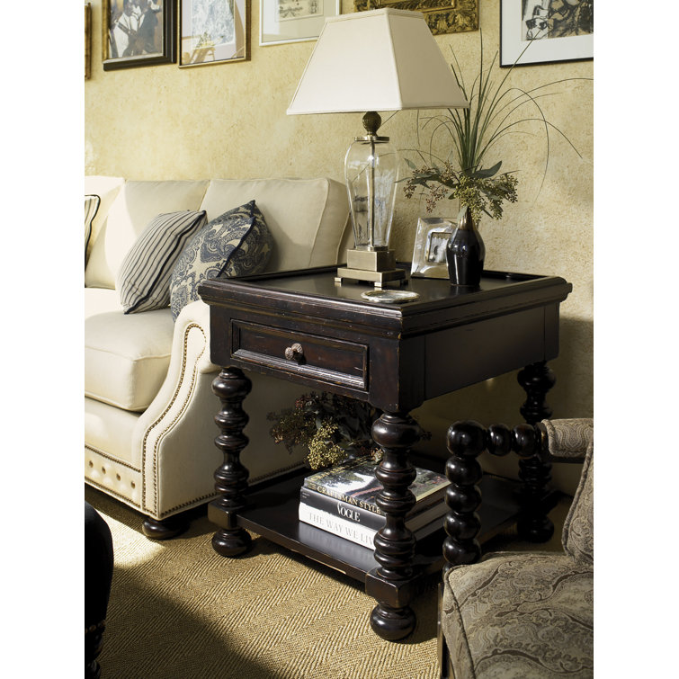 Kingstown Traditional Brown Wood End Table with Storage