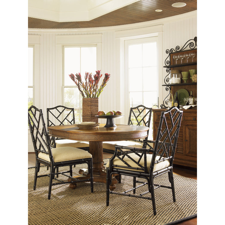 Brown Round Extendable Wood Dining Table