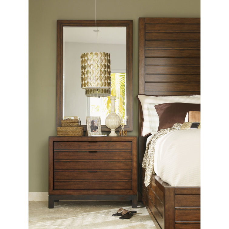 Transitional Brown Wood Rectangular Mirror 30" x 46"