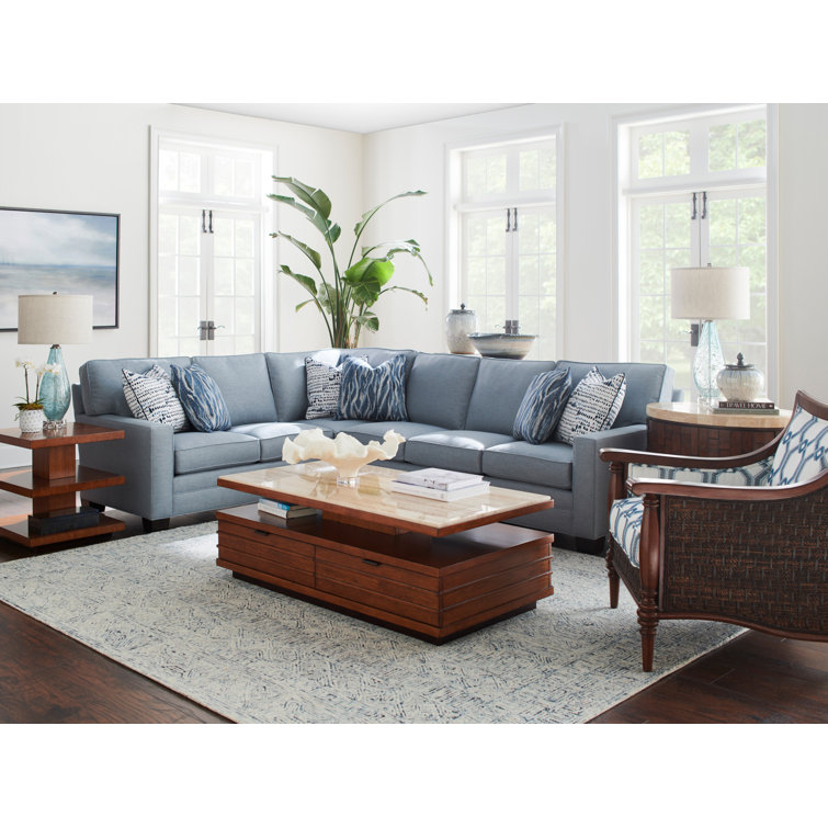 Transitional Brown Wood Cocktail Table with Storage