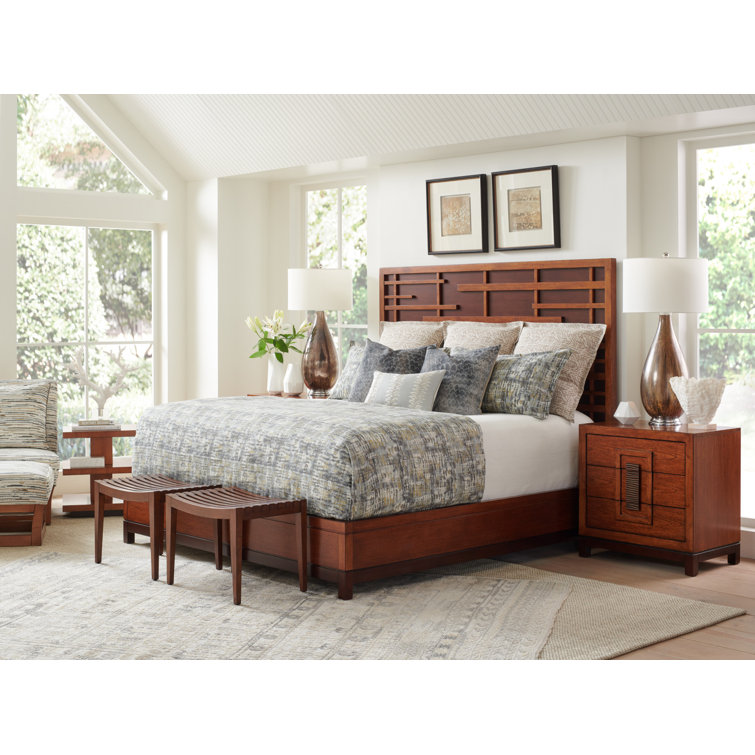 Zen Fusion Concave Slat Bench in Hickory Brown