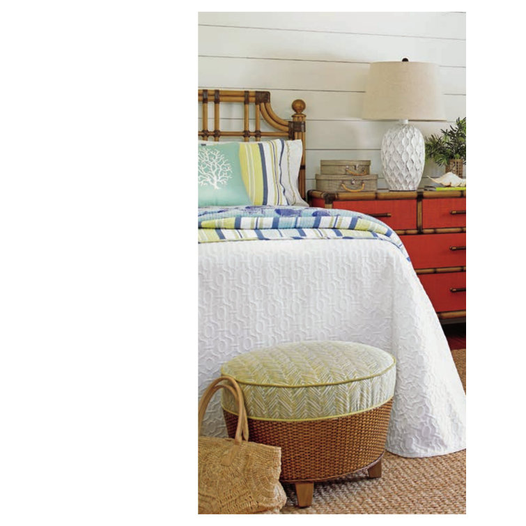 Bermuda Sands 44'' Red Coral Coastal 4-Drawer Chest