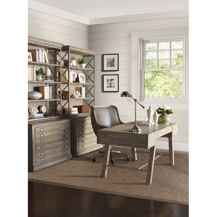 Gray and Beige Metal X-Design Transitional Bookcase