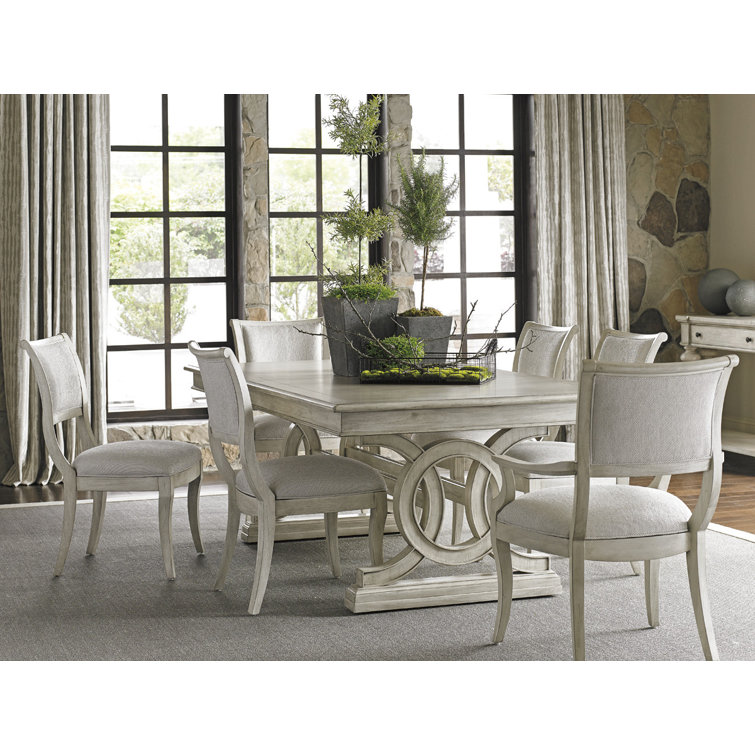 Transitional Cream Upholstered Wood Side Chair 22"x25.5"