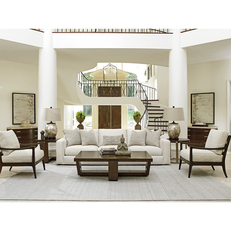 Brown Wood and Stone Rectangular End Table