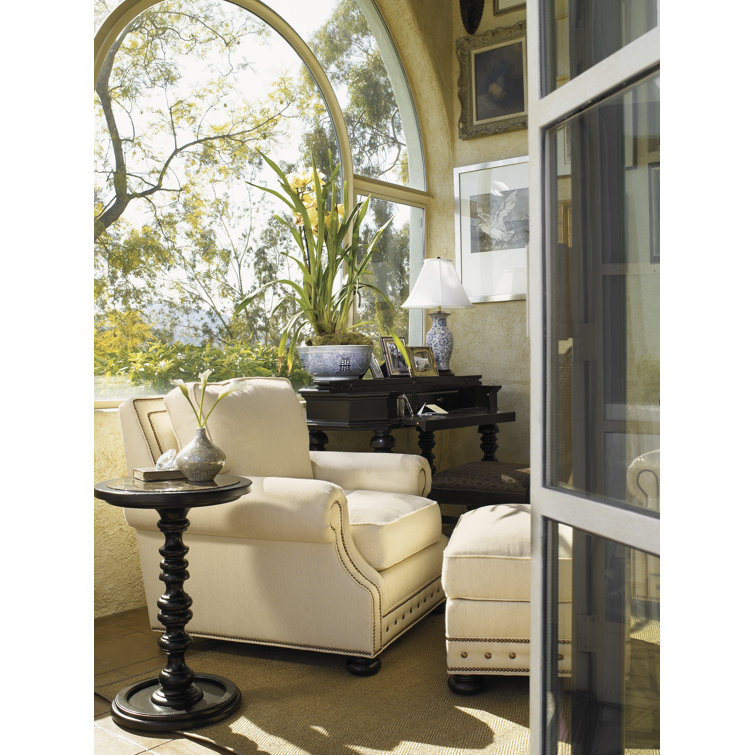 Kingstown Round Brown Wood and Metal Accent Table