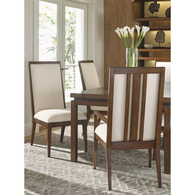 Elegant Transitional Linen-Wood Upholstered Arm Chair in Off-White