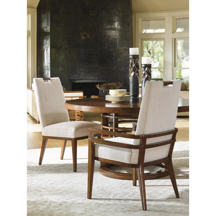 Transitional Coles Bay 24'' Off-White Linen and Wood Arm Chair