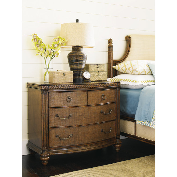 Brown Coastal Wood Four-Drawer Bachelor's Chest