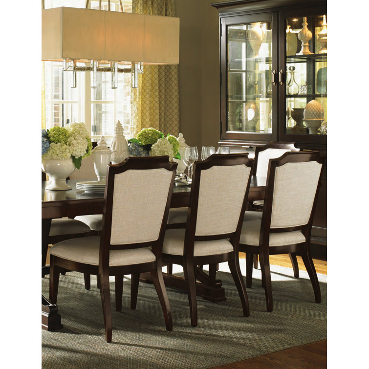 Transitional Ivory Upholstered Wood Side Chair 20.5"