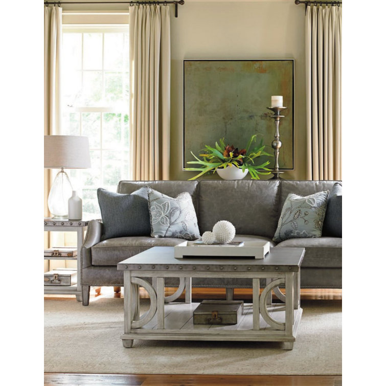 Cream Square Wood Transitional 40" Cocktail Table