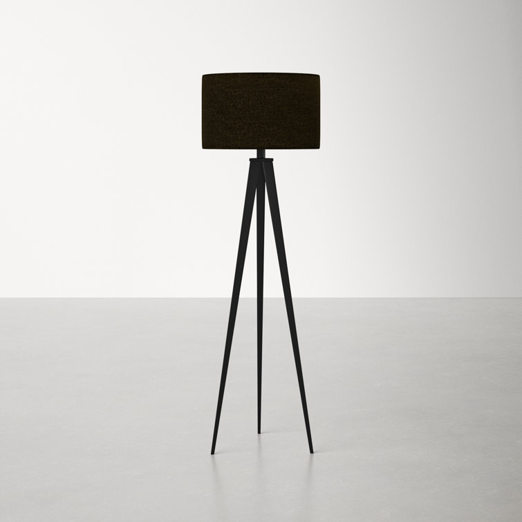 Elegante 61" Outdoor Black Tripod Floor Lamp with Drum Shade