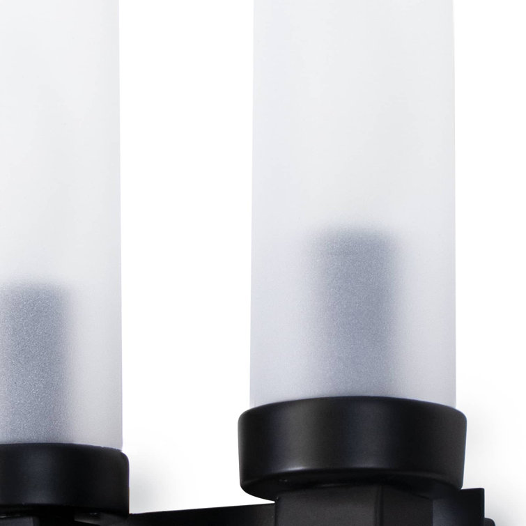 Montecito Black Iron Cylindrical 2-Light Outdoor Sconce