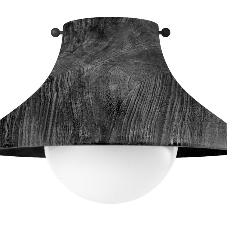 Ebony Glass Globe Farmhouse Flush Mount Light Fixture