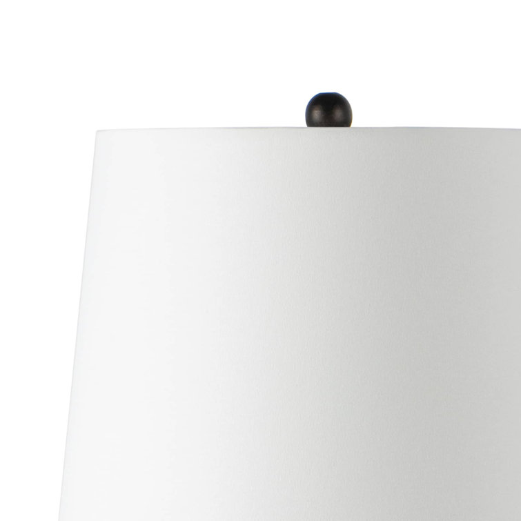 Ebony Linen Shade 3-Way Switch Buffet Lamp