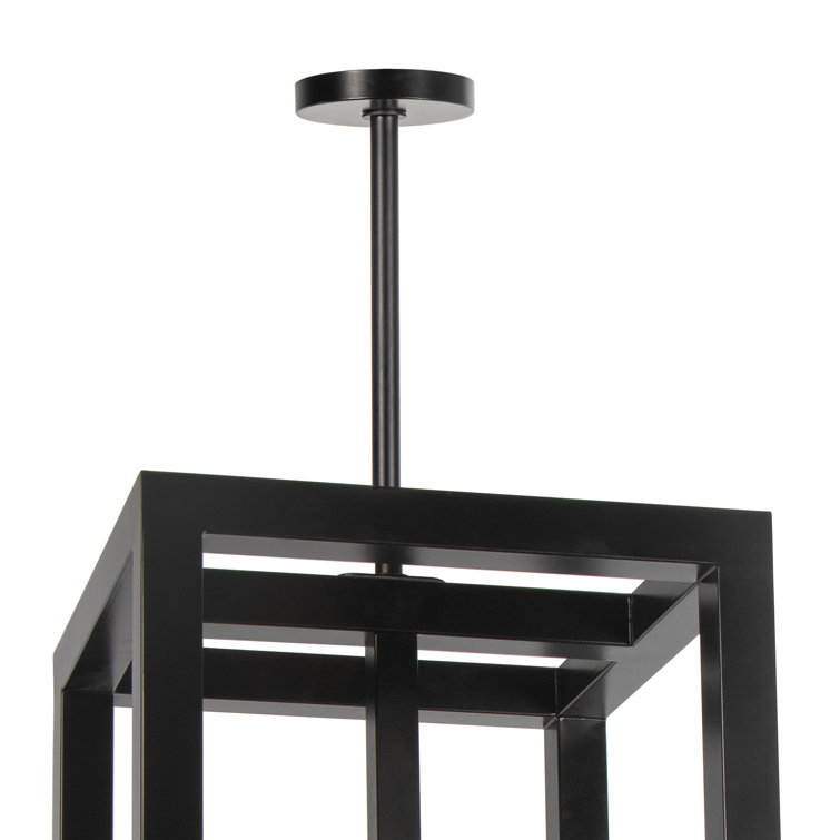 Montecito Black Iron and Frosted Glass 4-Light Outdoor Lantern