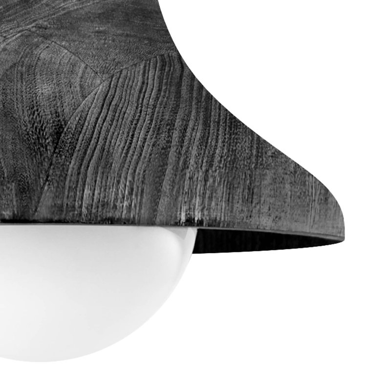 Ebony Glass Globe Farmhouse Flush Mount Light Fixture