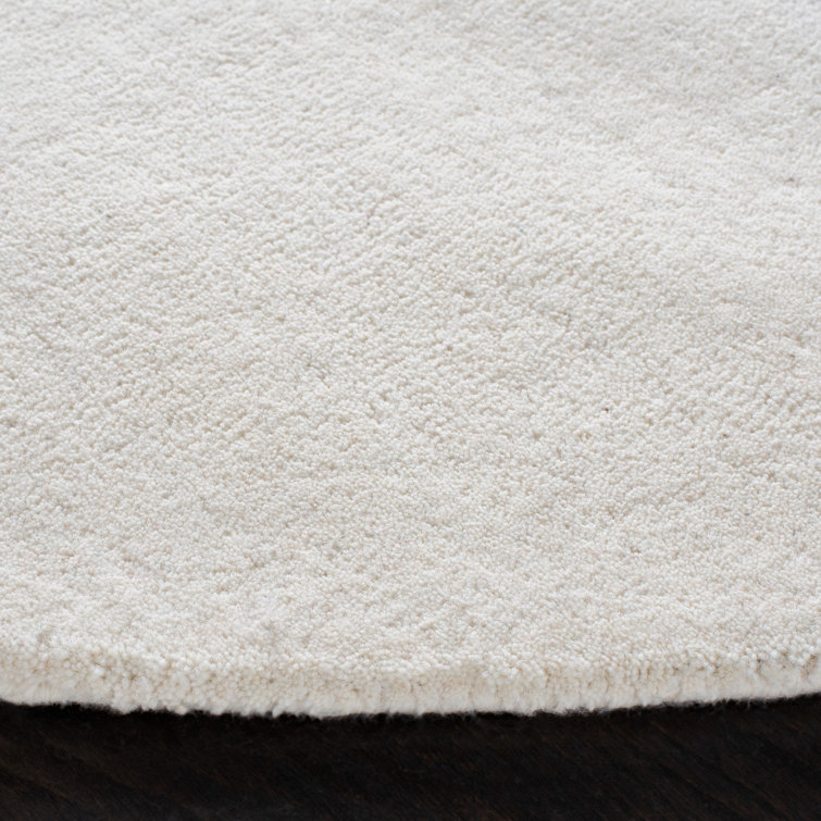 Ivory Geometric Art Deco Inspired 7' Round Wool Area Rug