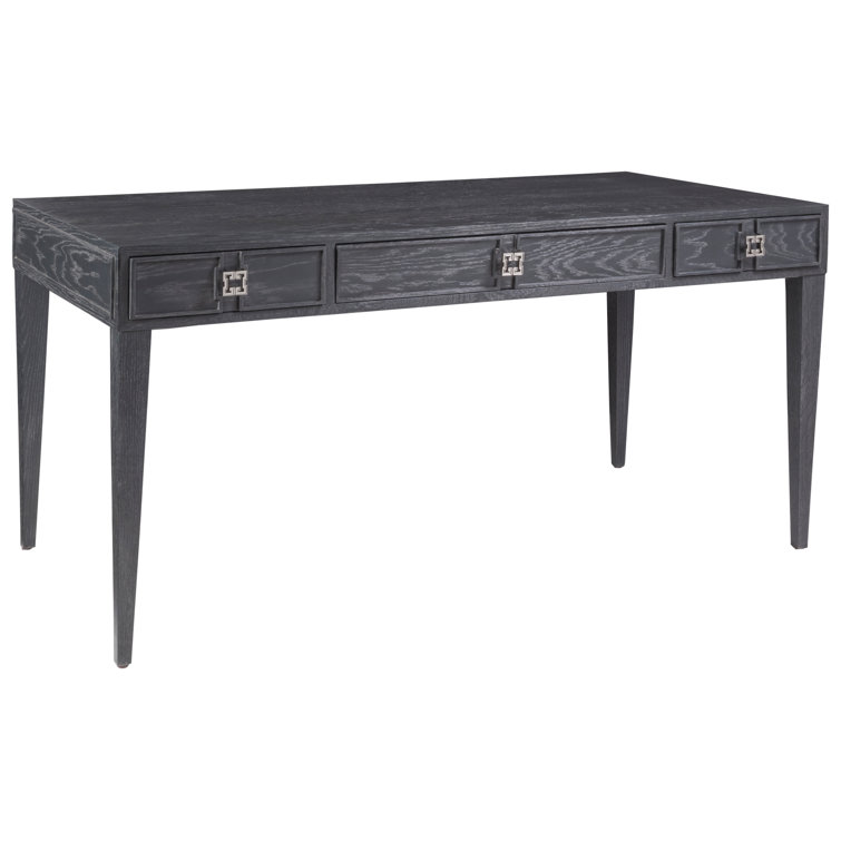 Anthracite Ceruse 60'' Traditional Home Office Desk with Brass Hardware