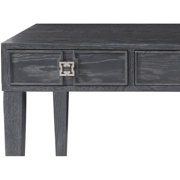 Anthracite Ceruse 60'' Traditional Home Office Desk with Brass Hardware