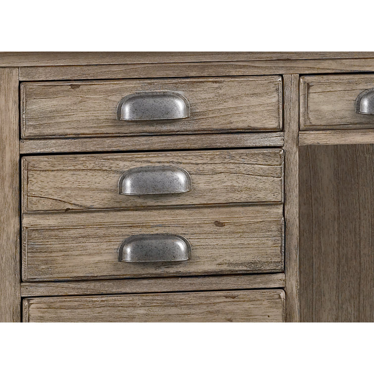 Transitional Barton Creek 66" Executive Home Office Desk in Weathered Driftwood