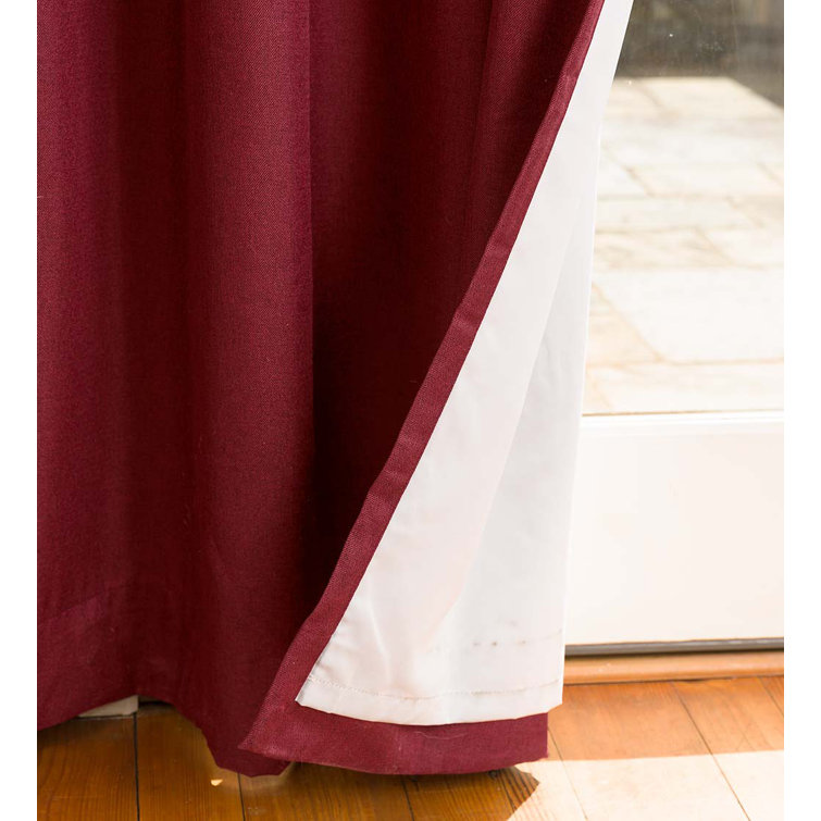 Ruby Polyester Double Blackout Back-Tab Curtain Pair