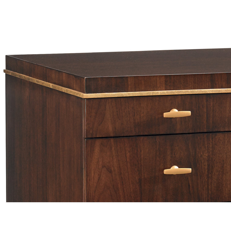 Brown Wood Executive Desk with Drawers and Keyboard Tray