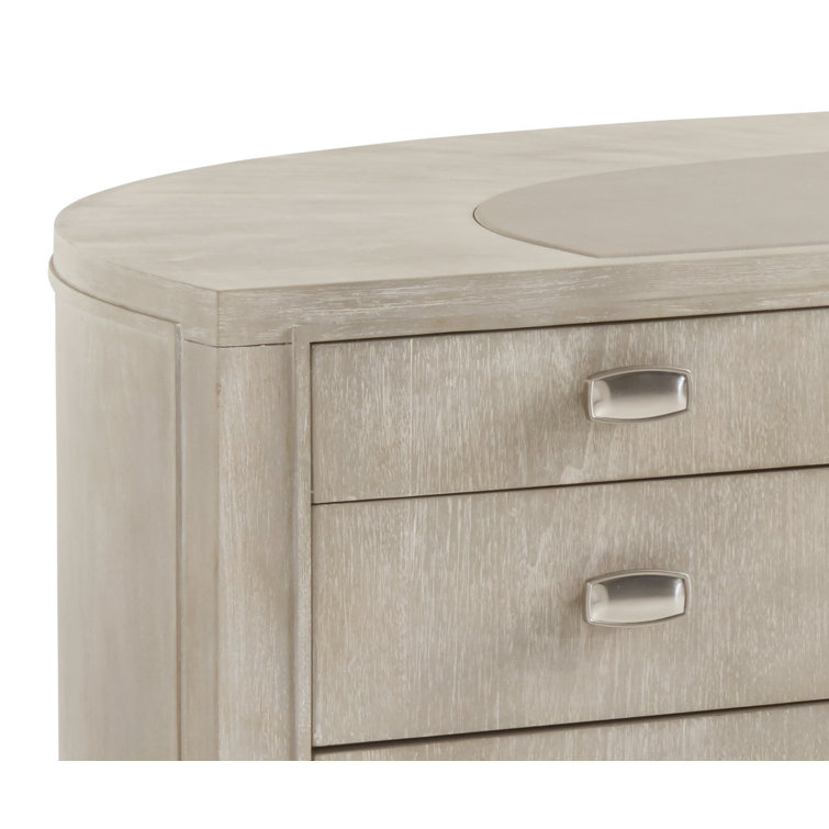 Transitional Greystone Dylan 62'' Cream Home Office Desk with Walnut Veneer