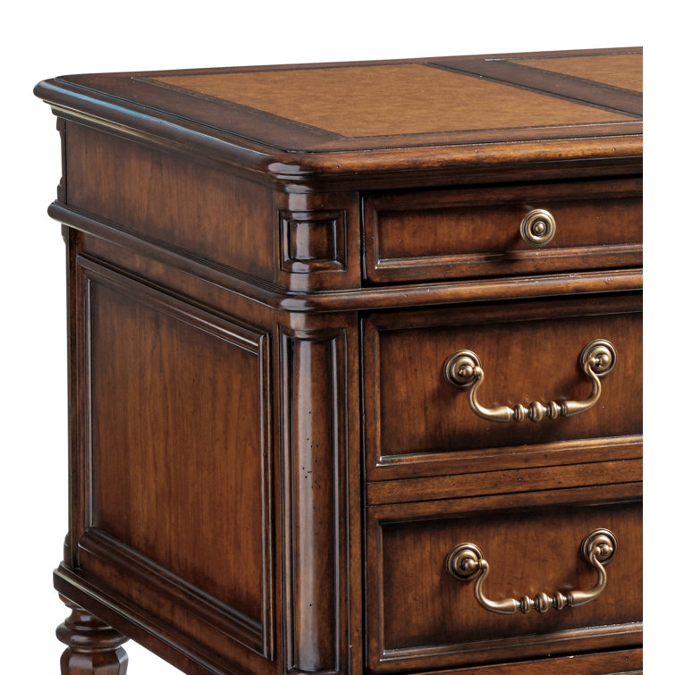 Richmond Hill Traditional Cherry Wood Home Office Desk with Filing Cabinet