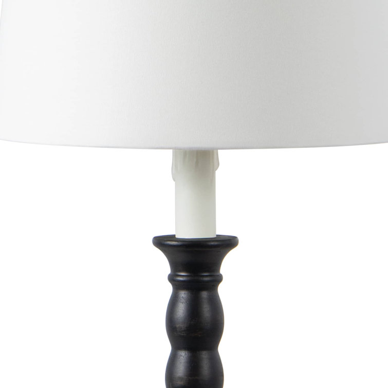 Ebony Linen Shade 3-Way Switch Buffet Lamp