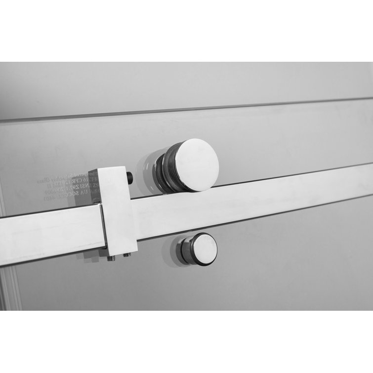 Moselle 75" Frameless Clear Glass Sliding Shower Door with Chrome Hardware