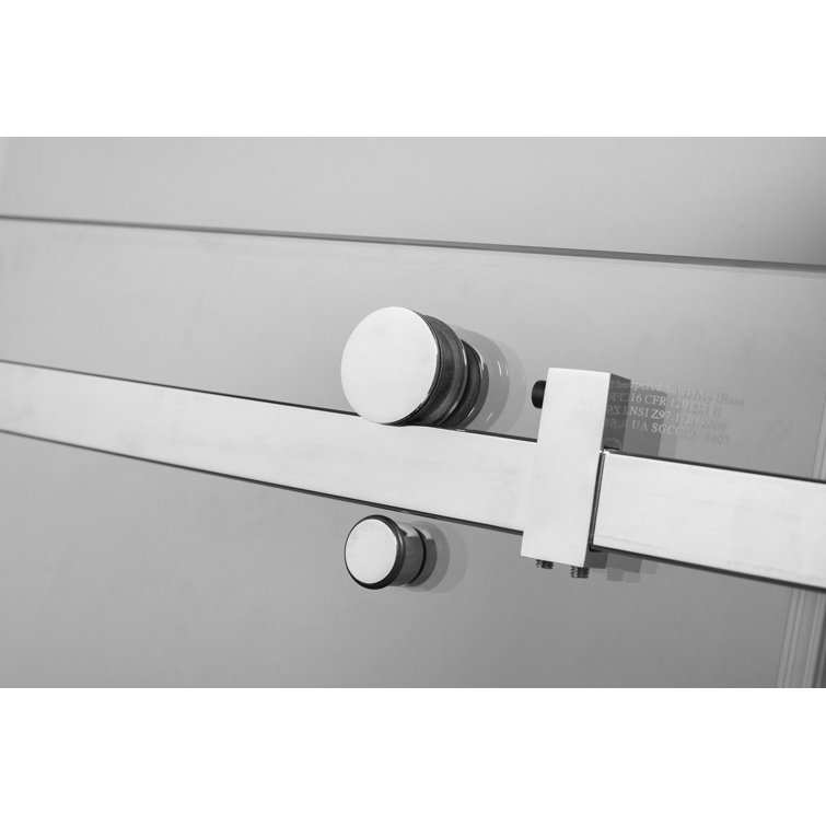 Moselle 60" x 35" Clear Tempered Glass Frameless Sliding Shower Enclosure