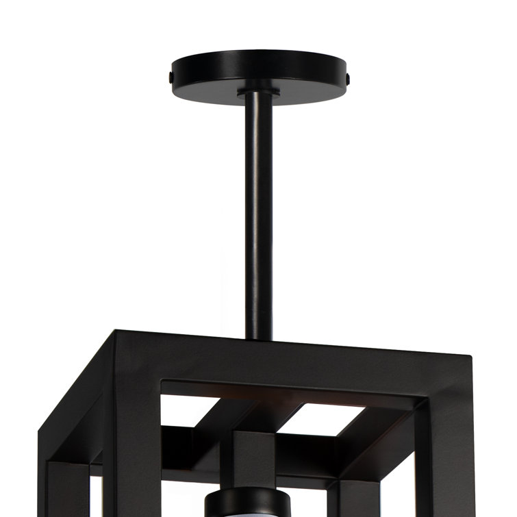 Montecito Elegance Frosted Glass & Black Iron Outdoor Lantern
