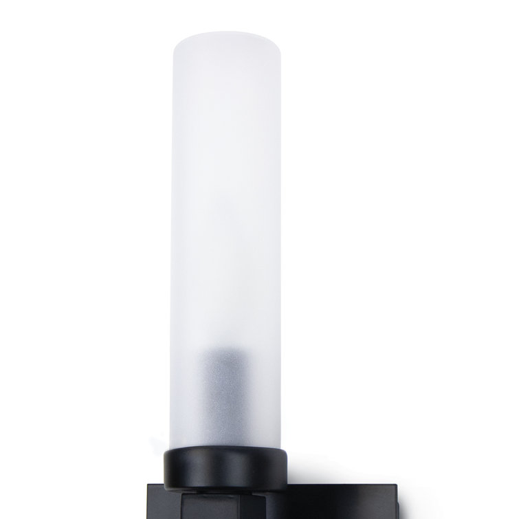 Montecito 12.75" Dimmable Black Iron Cylinder Outdoor Wall Sconce