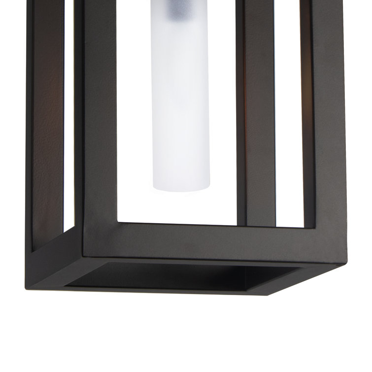 Montecito Elegance Frosted Glass & Black Iron Outdoor Lantern