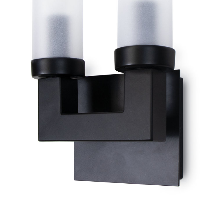 Montecito Black Iron Cylindrical 2-Light Outdoor Sconce