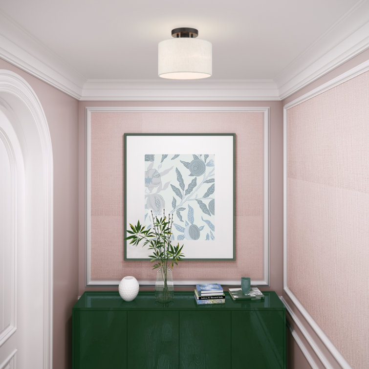 Meadow English Bronze LED Semi-Flush Drum Light