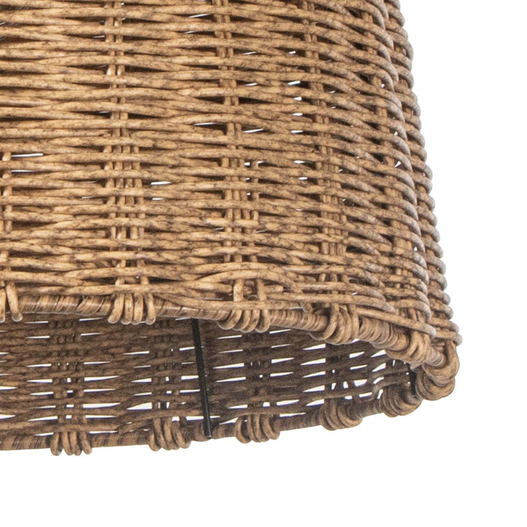 Coastal Beehive Wicker Bowl Pendant Light - Natural Brown