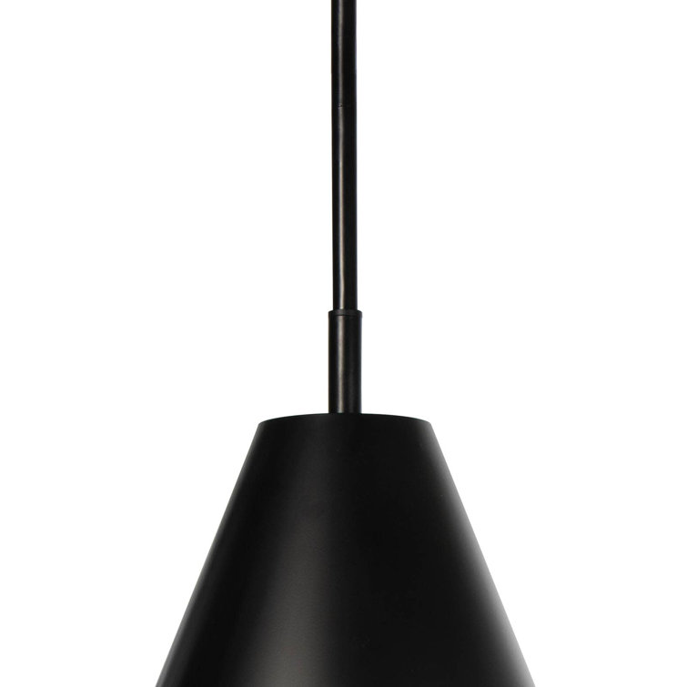 Sleek Black Glass Cone Outdoor Pendant Light