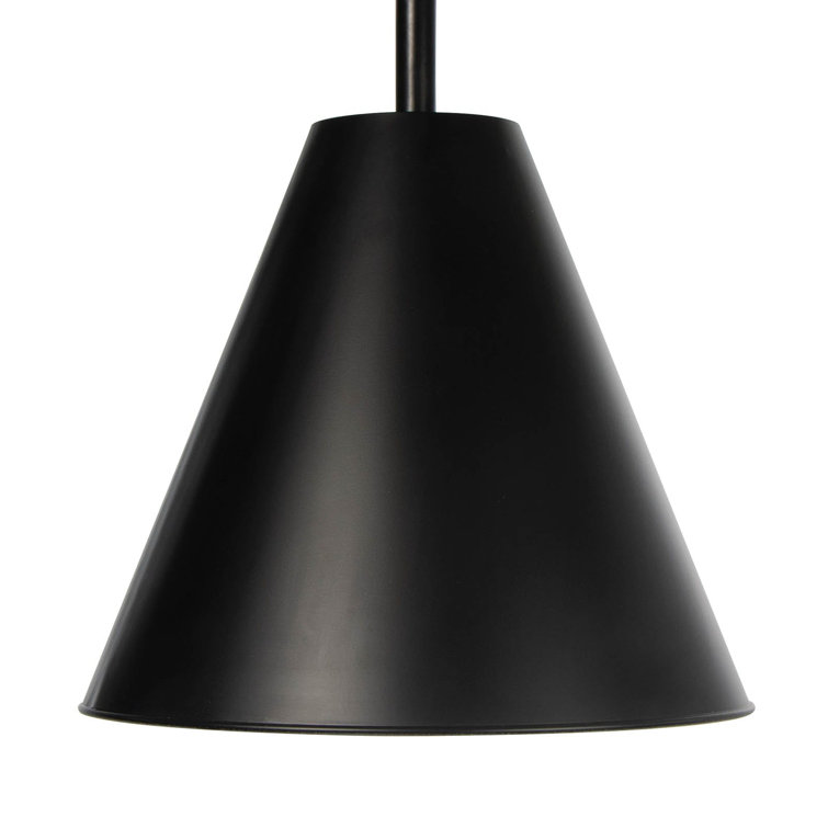 Sleek Black Glass Cone Outdoor Pendant Light