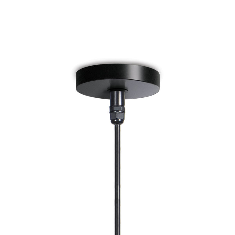 Sleek Black Aluminum Dome Outdoor Pendant Light, Large