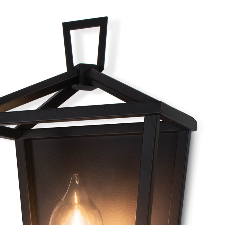 Black Iron Dimmable Outdoor Wall Sconce with Candelabra Bulb