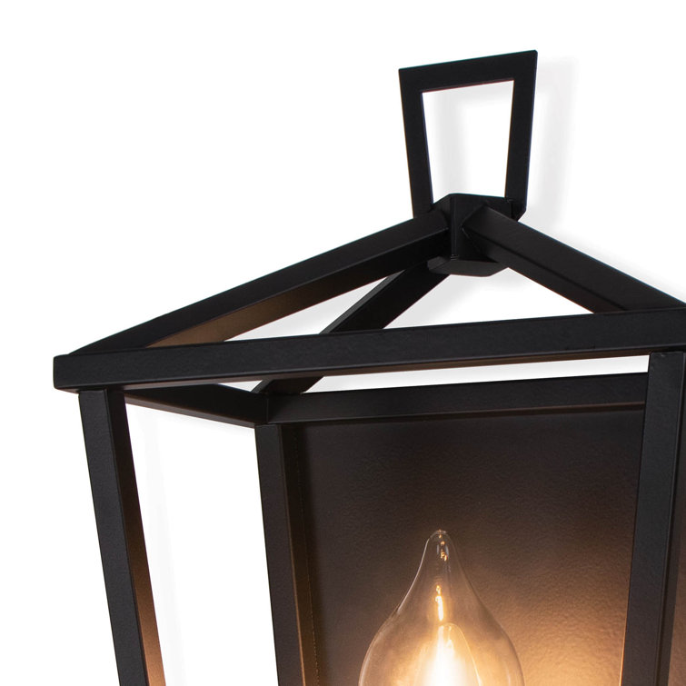 Black Iron Dimmable Outdoor Wall Sconce with Candelabra Bulb