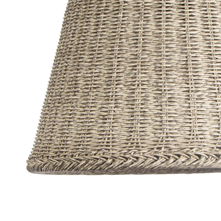 Augustine Whitewashed Wicker 1-Light Outdoor Pendant
